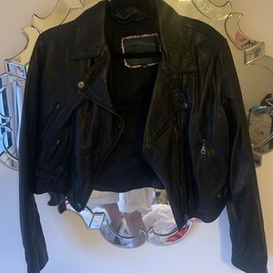 Black cropped LF leather jacket